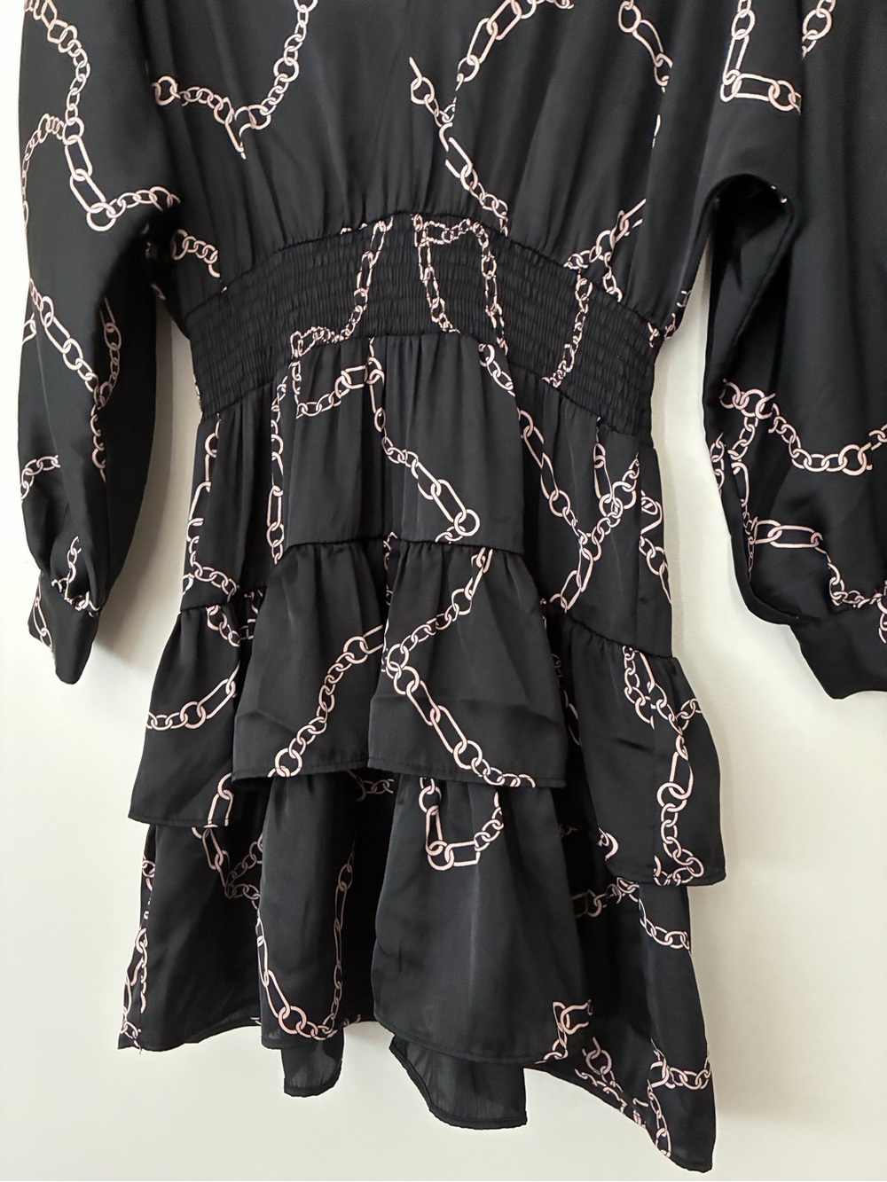 ZARA CHAIN PRINT DRESS Black/Pink Size S - Picture 4 of 10